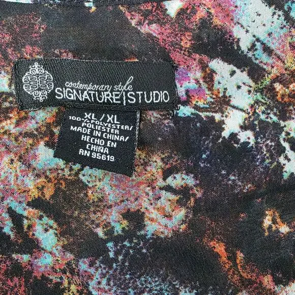 Contemporary style signature Floral print chiffon blouse XL - Picture 5 of 6